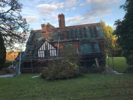 This is a photo of a new roof installation taking place. This work was carried out by Leicester Roofing Services